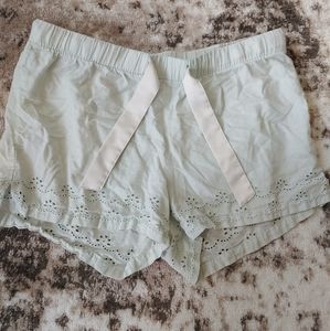 Light teal pajama shorts